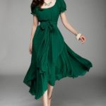 Zelena maturska haljina za pravougaonik tip tela